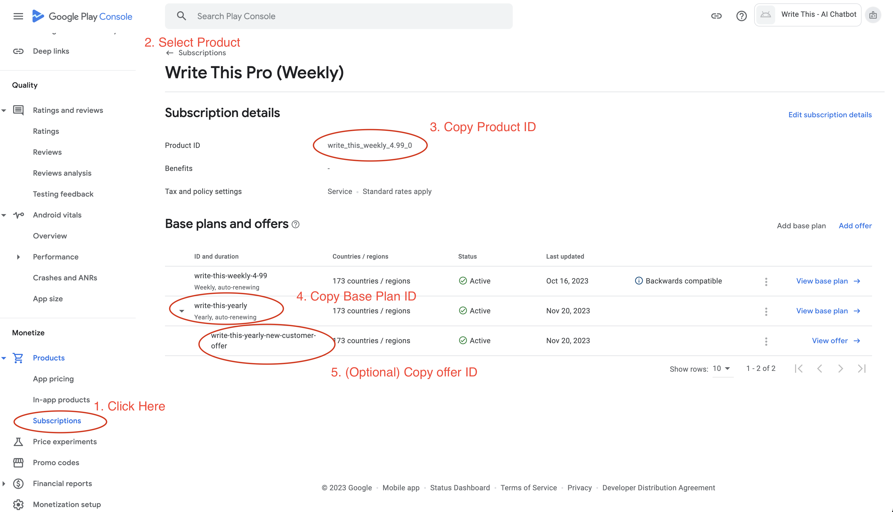 Google Play Products